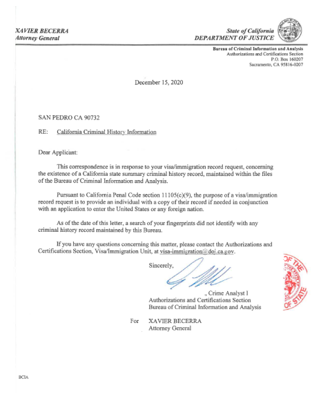 Certificado de antecedentes penales + Apostilla