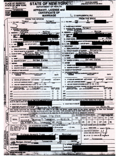 Certificado de matrimonio