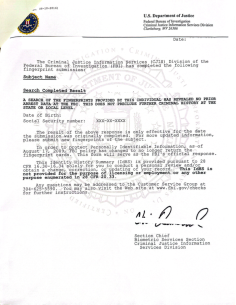 Comprobación de antecedentes penales del FBI + Apostilla