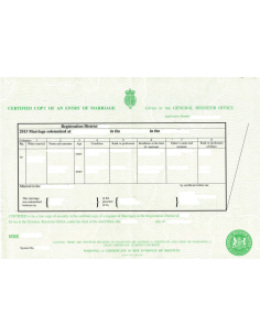 Certificado de matrimonio