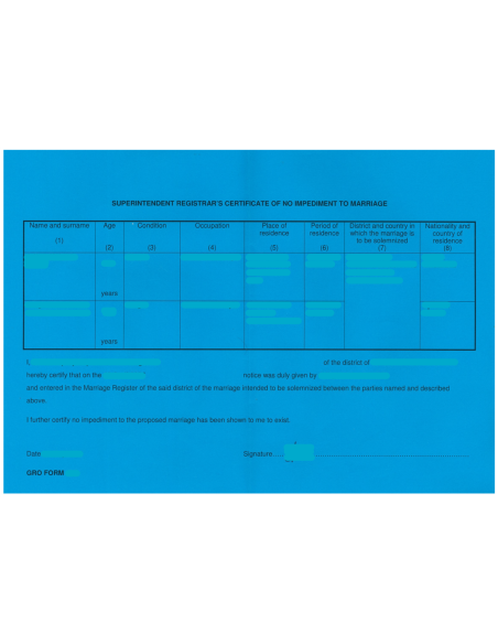 Certificado de Capacidad Matrimonial