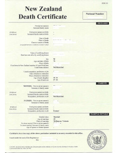 Certificado de defunción + Apostilla