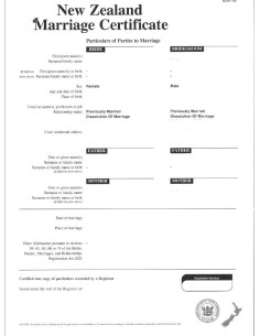 Certificado de matrimonio